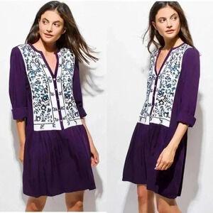 "Nora" Embroidered Dress in Navy